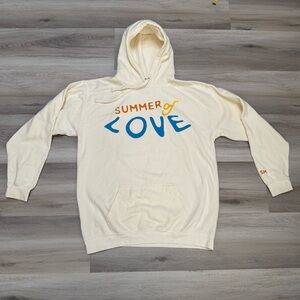Official Shawn Mendes "Summer of Love" merchandise hoodie, cream/off-white, XL